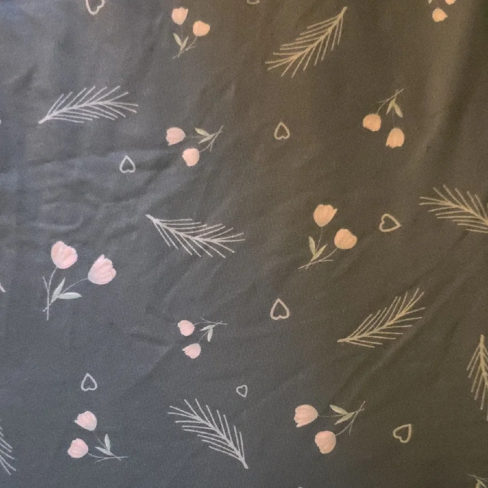 Floral Patterned Gray Skirt